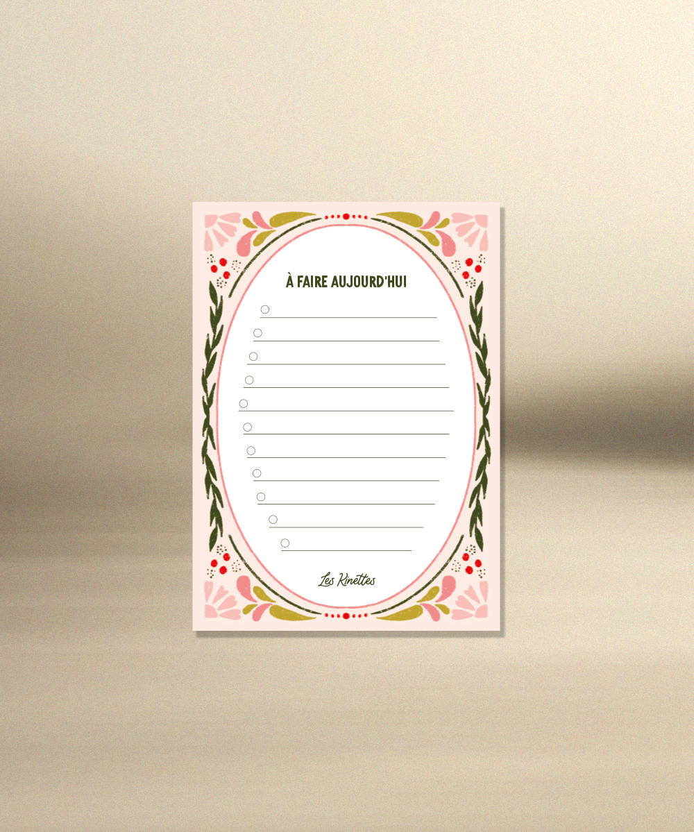 Bloc notes - À faire aujourd'hui 🌷